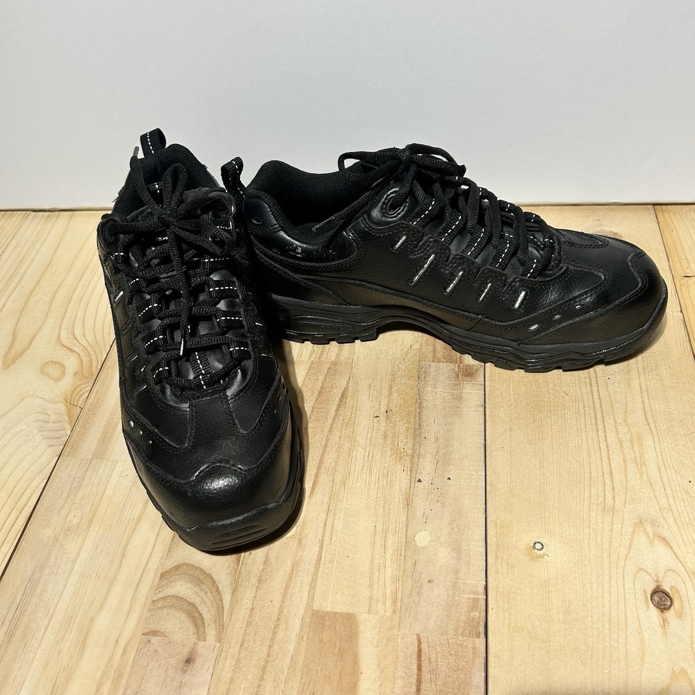 HyTest Men's 8.5 M‎  (women's 10)  Steel Toe Black Leather Work Shoes K11160